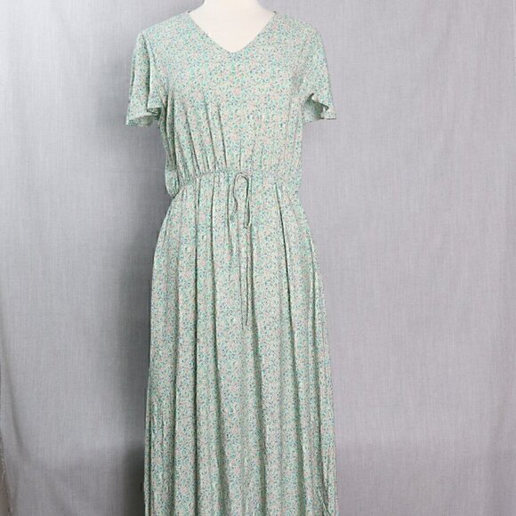 Sweet Salt Dresses & Skirts - Sweet Salt Midi Dress Womens 12 Flutter Sleeve Ditzy Rayon Mint Green
